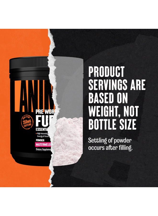 ANIMAL مسحوق فيوري قبل التمرين - مكمل طاقة وتركيز مع 5 جرام BCAA، 350 ملغ كافيين، معزز أكسيد النيتريك مع بيتا ألانين، قبل التمرين للرجال والنساء، نكهة بطيخ، 30 حصة - Image 2