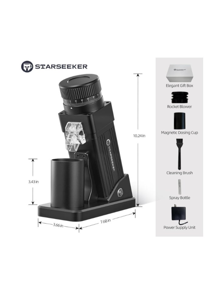 ستار سيكر مطحنة قهوة كهربائية E55 Pro - قرص مخروطي من التيتانيوم 55 مم، مطحنة إسبريسو احترافية للمنزل والمكتب والمقهى - Image 3