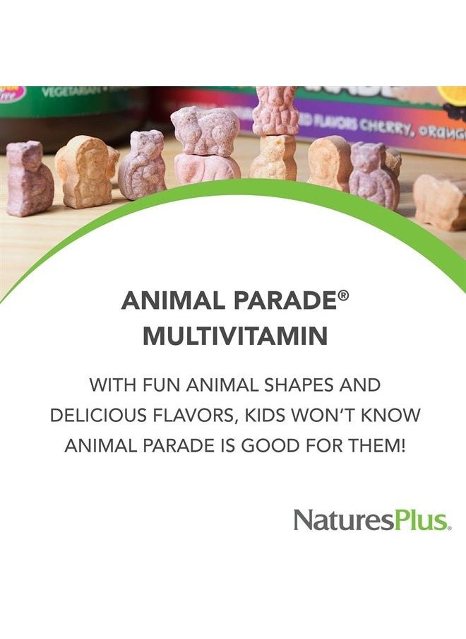 NaturesPlus Animal Parade Children's Chewable Multivitamin - 180 Animal-Shaped Tablets, Pack of 2 - Natural Assorted Flavors - Vegan, Gluten Free - 180 Total Servings  - Image 2
