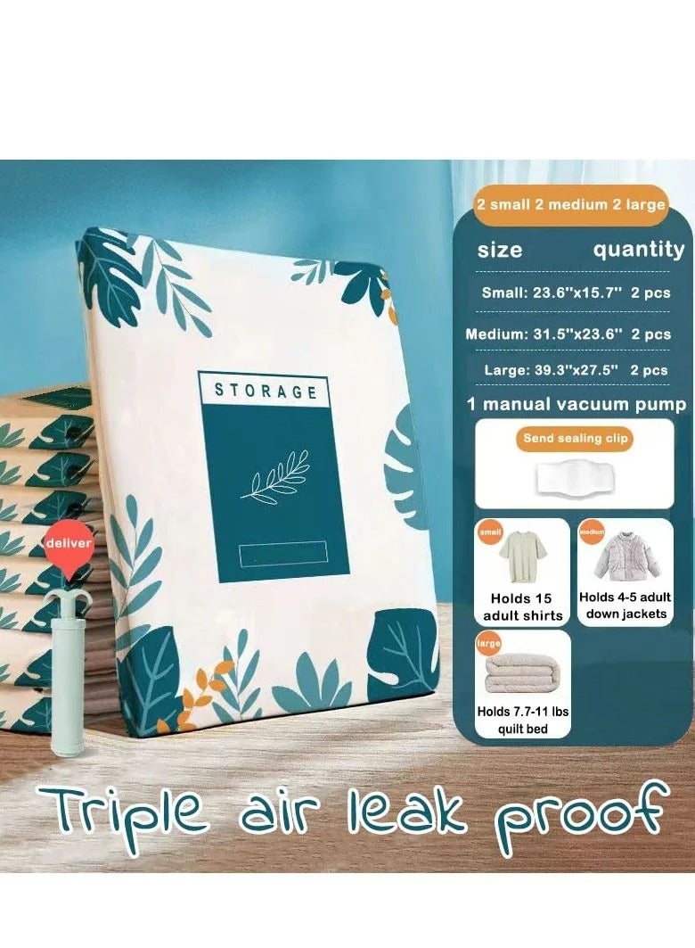 MIXDE 3 Pack Vacuum Storage Bags Home Clothes Blanket Comforter Space Saver Vacuum Organization and Storage Bag with Hand Pump - Image 4