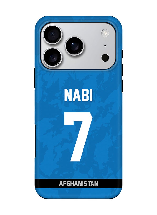 Stylizedd Tough Pro Magnetic Case for iPhone 17 Pro, Dual Layer hybrid PC + TPU Mobile Cover Matte - Afghanistan Mohammad Nabi, Jersey No 7