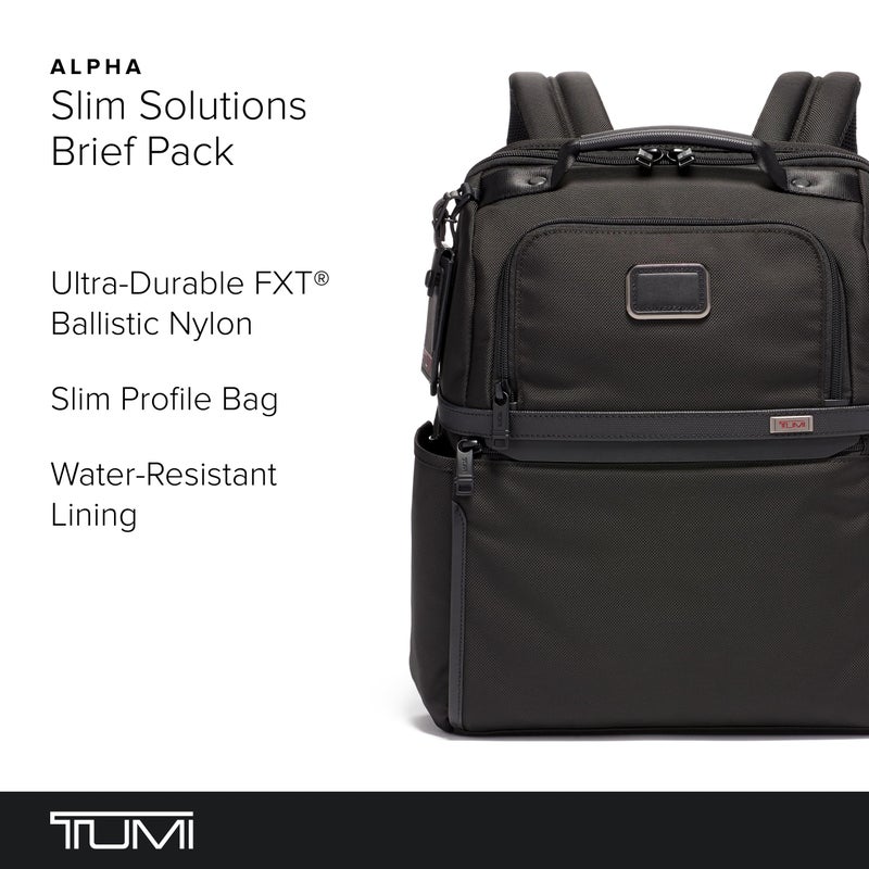 TUMI - Alpha Slim Solutions Brief Pack - Travel Laptop Backpack - Lightweight Business Backpack - Black - Image 2