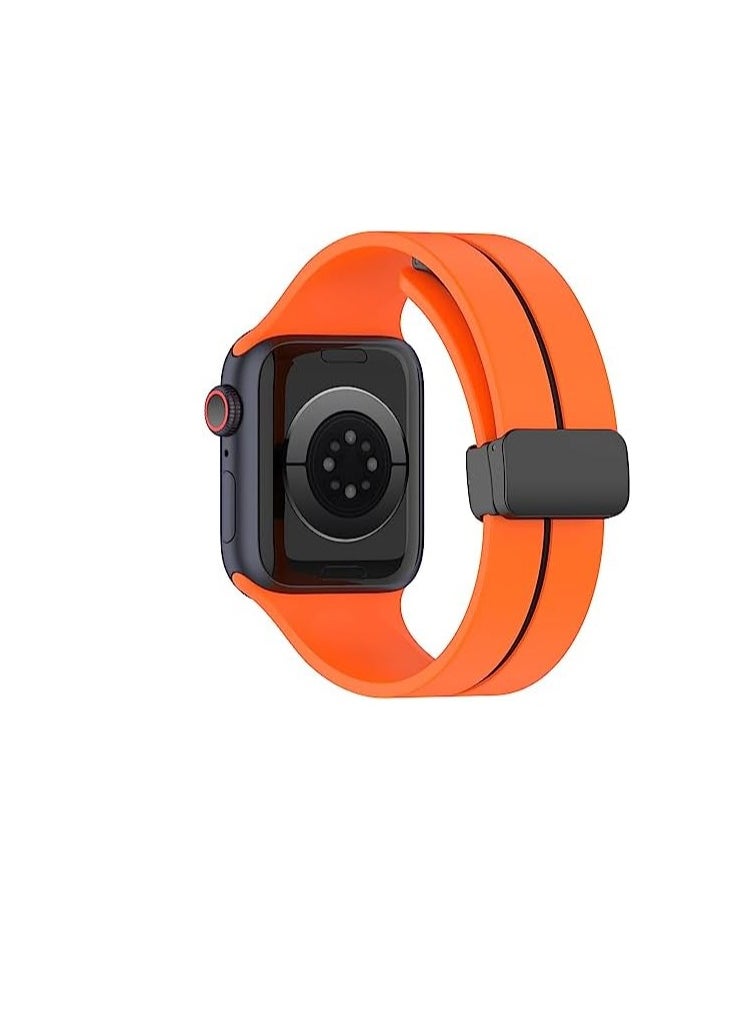 Generic Silicone Magnetic Strap for Apple Watch Ultra Band 49mm 45mm 44mm 42mm Men/Women, Soft Sport Silicone Replacement Wristband Strap for iwatch Series 9/8/7/6/5/4/3/2/SE/Ultra2  - Image 1