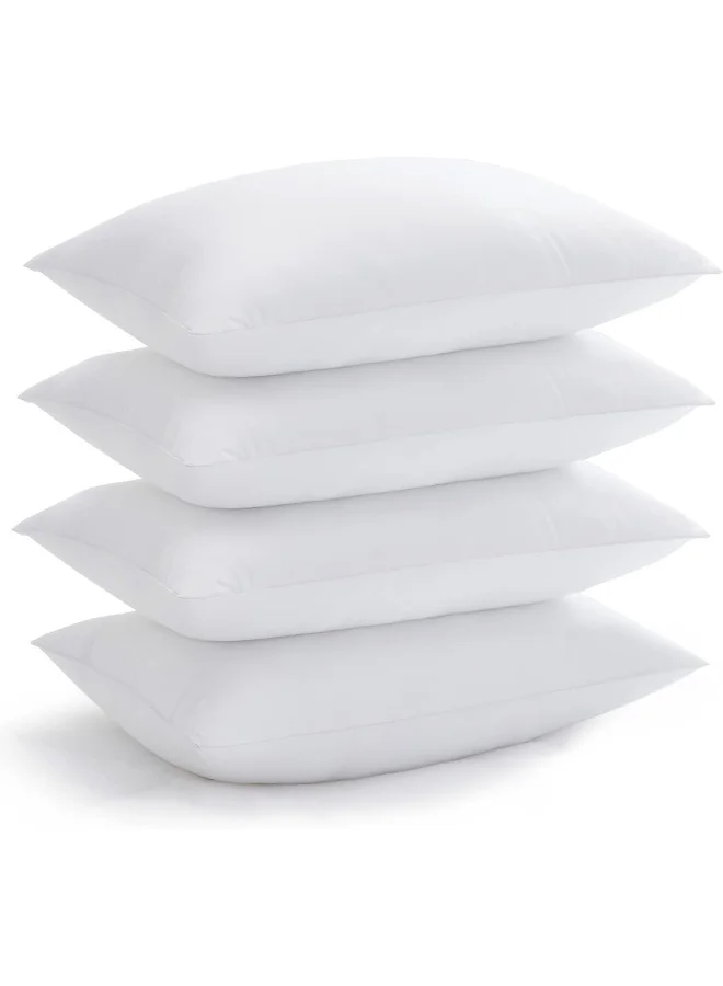 Donetella 4-Pcs Luxury Hotel Pillows 1000 GSM – Down Alternative Filling, Soft Microfiber Cover, Anti-Allergy Bed Pillows, White