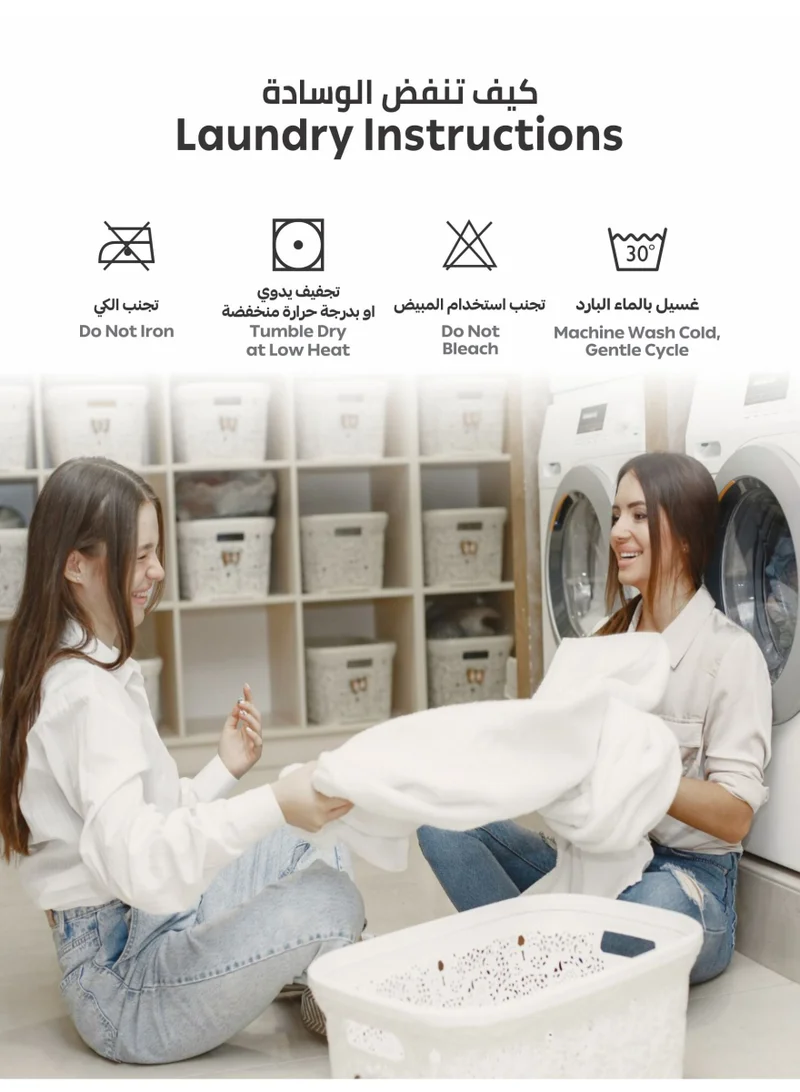 Donetella White 4 4-Pcs Luxury Hotel Pillows 1000 GSM – Down Alternative Filling, Soft Microfiber Cover, Anti-Allergy Bed Pillows, White  | Best Price UAE