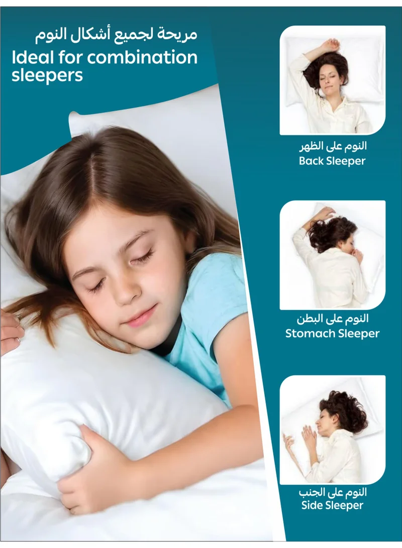 Donetella White 4 4-Pcs Luxury Hotel Pillows 1000 GSM – Down Alternative Filling, Soft Microfiber Cover, Anti-Allergy Bed Pillows, White  | Best Price UAE