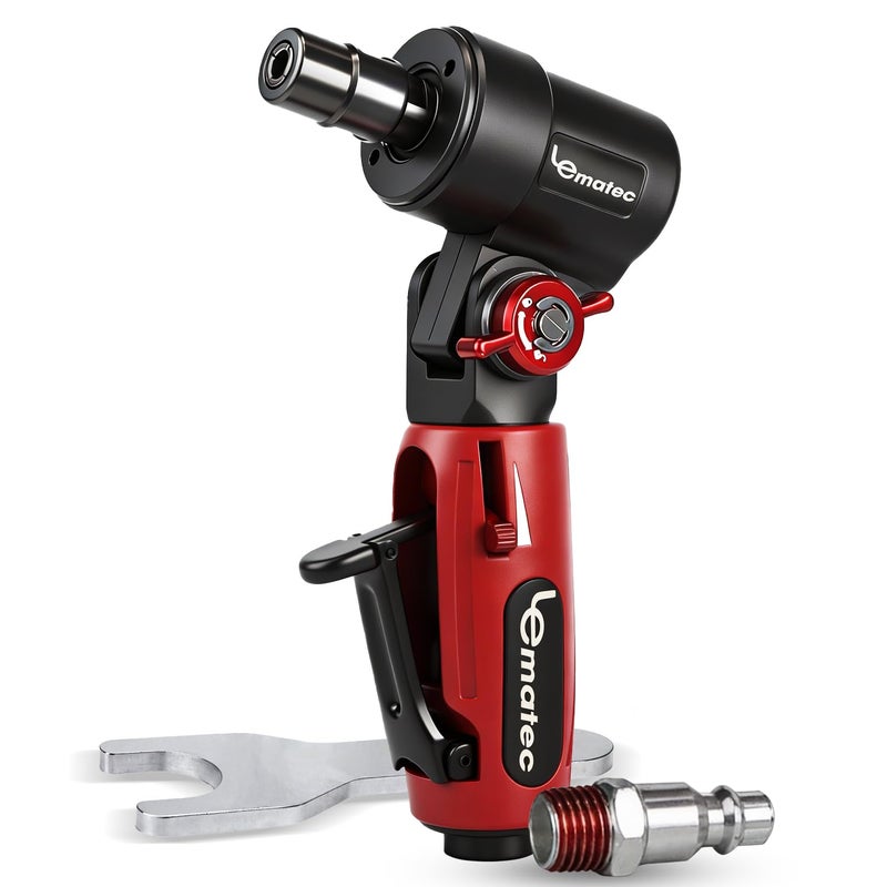 LE LEMATEC Air Die Grinder with Adjustable Swivel Head 20000 RPM Pneumatic Tool for Porting Weld Prep Auto Detailing Variable Angle Grip 14 Inch Collet - Image 2