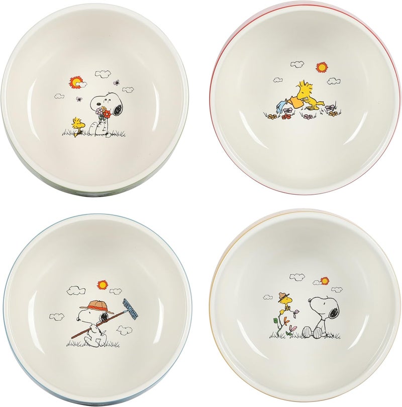 Peanuts Peanuts Snoopy 4 Pack Stackable 55 Decorated Stoneware Bowl Set  - Image 5