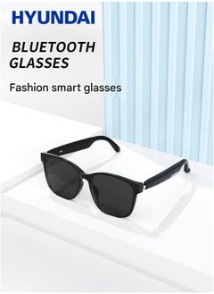 HYUNDAI Smart Glasses with AI, Polarized Sunglasses with Bluetooth Speaker, Athletic, Outdoor, Sports UV Protection and Voice Control, Smart AI translation Glasses and Headphones, Translation in 144 languages, AI Chat, Music, Assistant via Bluetooth 5.4 - Black  - Image 1