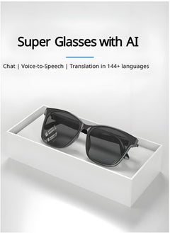 HYUNDAI Smart Glasses with AI, Polarized Sunglasses with Bluetooth Speaker, Athletic, Outdoor, Sports UV Protection and Voice Control, Smart AI translation Glasses and Headphones, Translation in 144 languages, AI Chat, Music, Assistant via Bluetooth 5.4 - Black  - Image 2