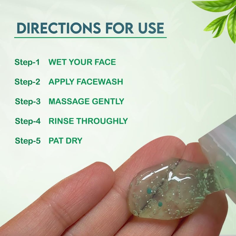 Jovees Herbal Tea Tree Face Wash for Oily Sensitive Skin Paraben AlcoholFree Controls Oil Prevents Breakouts Remove Dead Skin Gentle Cleanser For All Skin Types 120ml Pack of 2 - Image 5