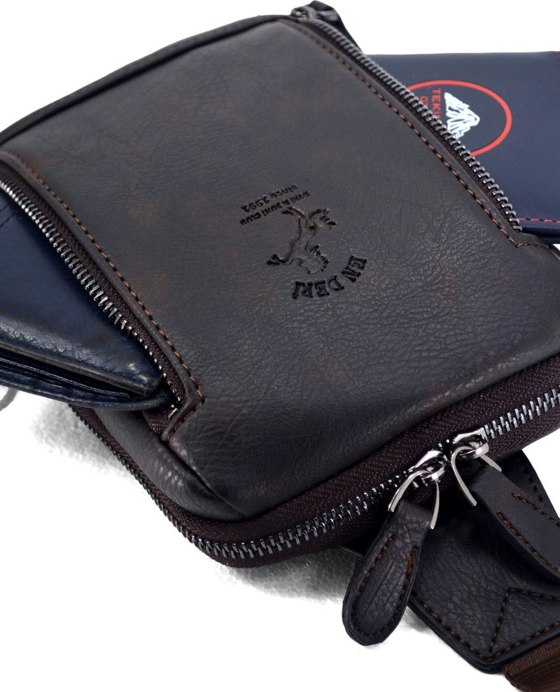 EN Deri EN Leather Men's Brown Casual Crossbody Shoulder Bag Crossbody Bag  - Image 3