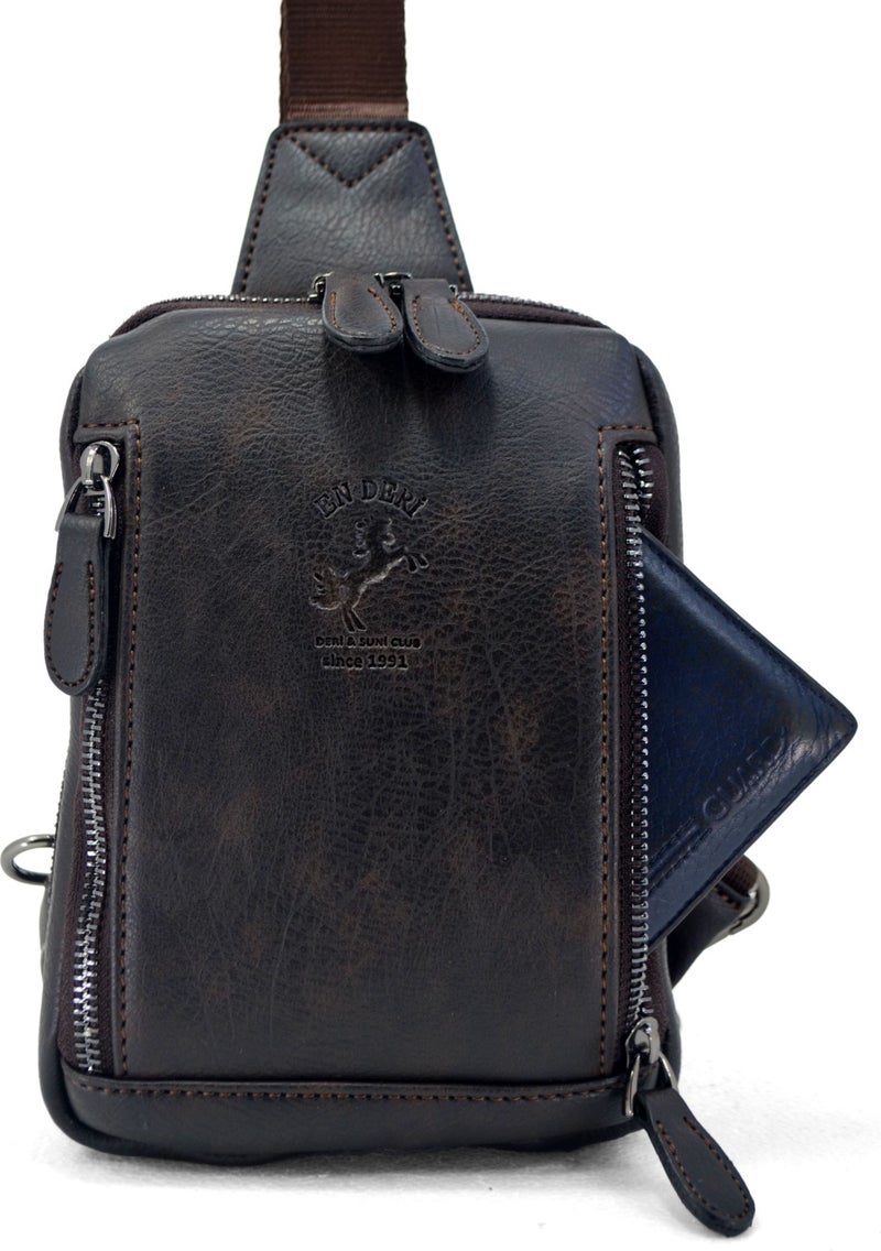 EN Deri EN Leather Men's Brown Casual Crossbody Shoulder Bag Crossbody Bag  - Image 2