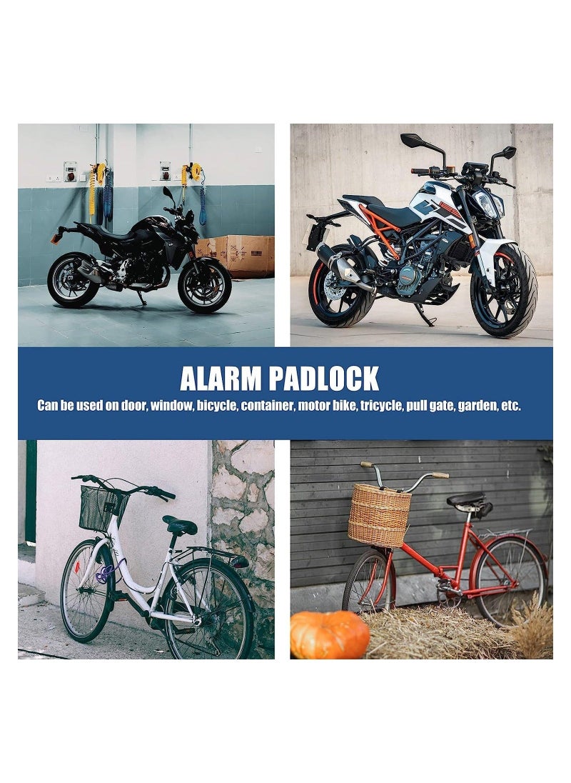 Generic - Alarm Lock Anti Theft Locks Loud Alarm Lock Universal Security Alarm Lock System Anti-Theft Weatherproof for Door Motor Bicycle Padlock with 3 Keys - Image 1