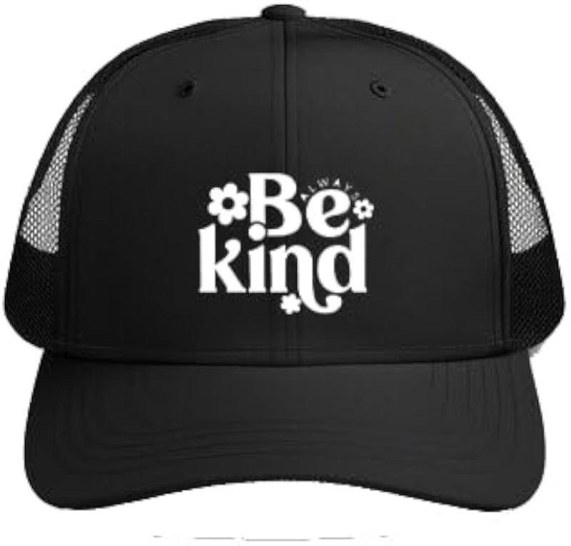 Be kind Plain unisex baseball cap Black