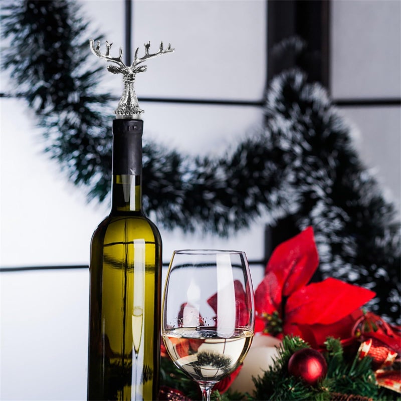 Creative Antler Wine Bottle Stopper Alloy Deer Head Design Reusable For Home Bar Party - Image 5