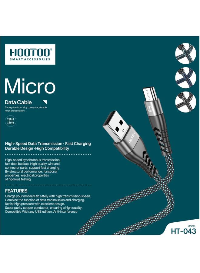HooToo Micro Data Cable With Strong Aluminum Alloy Connector Durable Nylon Braided  High Speed Data Transmission Cable  - Image 4