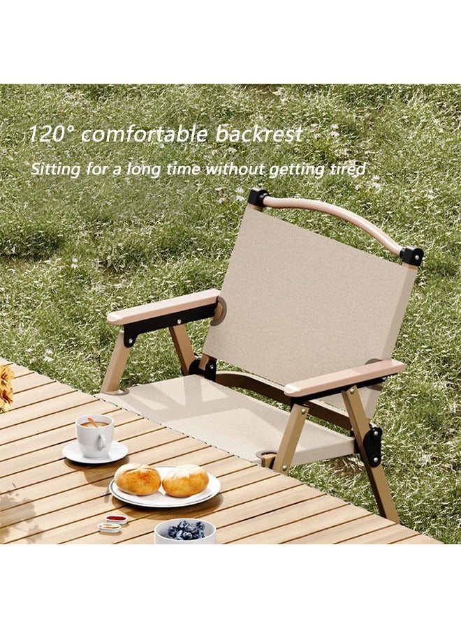 Occuwzz 1 Piece Portable Folding Chair Aluminum Alloy Outdoor Camping Chair Free Installation Beach Chair Suitable for Camping and Hiking Medium Size 52*43*62cm - Image 3