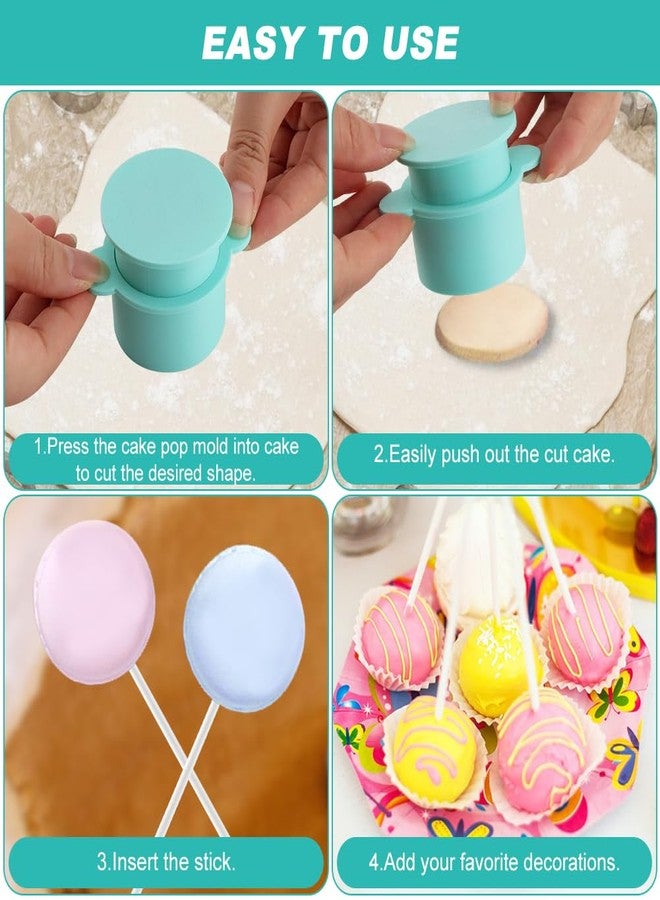 WeiLingBo 2Pcs Circle and Heart Cake Po p Cutter and Pusher,3D Printed Cake Po-p Molds Shapes Press Set,Cake Po ps Cutter and Maker for Home Baking,Birthday Parties,Wedding - Image 4