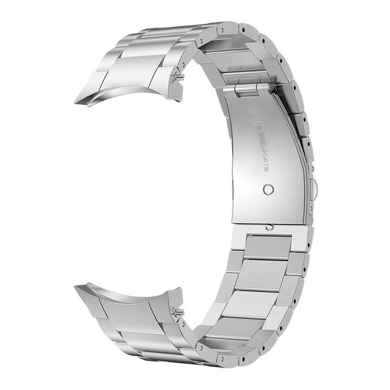 سوار ساعة ذكية سوار معدني من الستانلس ستيل متوافق مع Samsung Galaxy Watch 4 بملاءمة قابلة للتعديل وحزام بديل للاستخدام اليومي باللون أسود قابل للتعديل للاستخدام الخارجي سهل الحمل - Image 4