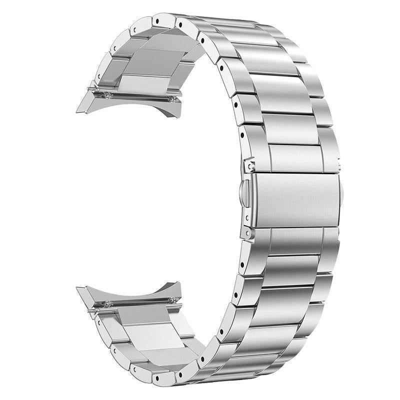 سوار ساعة ذكية سوار معدني من الستانلس ستيل متوافق مع Samsung Galaxy Watch 4 بملاءمة قابلة للتعديل وحزام بديل للاستخدام اليومي باللون أسود قابل للتعديل للاستخدام الخارجي سهل الحمل - Image 5
