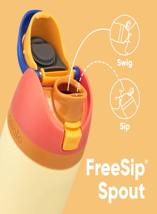 زجاجة مياه أوالا للأطفال FreeSip معزولة مصنوعة من الفولاذ المقاوم للصدأ مع شفاطة، مثالية للرياضة والسفر والمدرسة، زجاجة مياه رياضية خالية من مادة BPA، سعة 16 أونصة، لون ميستي هورايزون - Image 2