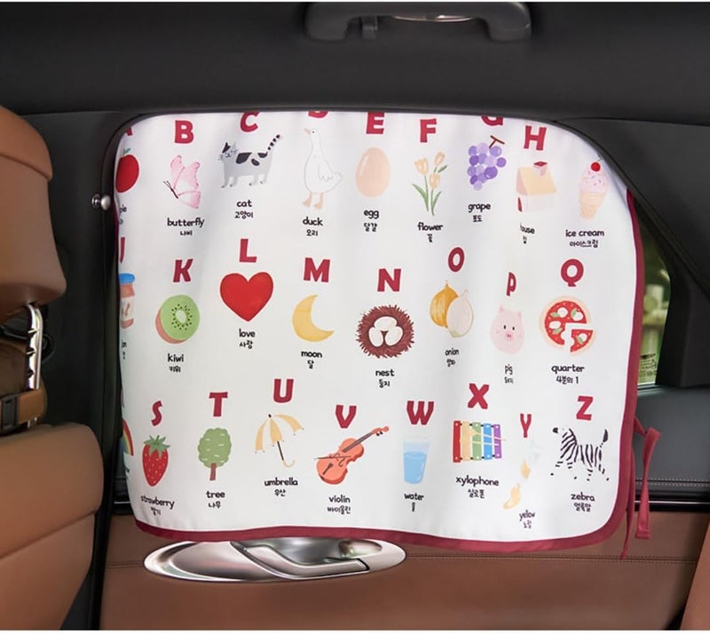 bebedeco Magnetic Car Sun Shade Curtain for Side Window – Sun Blocker and UV Protector for Baby, Kids, and Pets – Universal Fit with Built-in Magnets for Steel-Framed Door (Magnet-New Alphabet) - Image 3