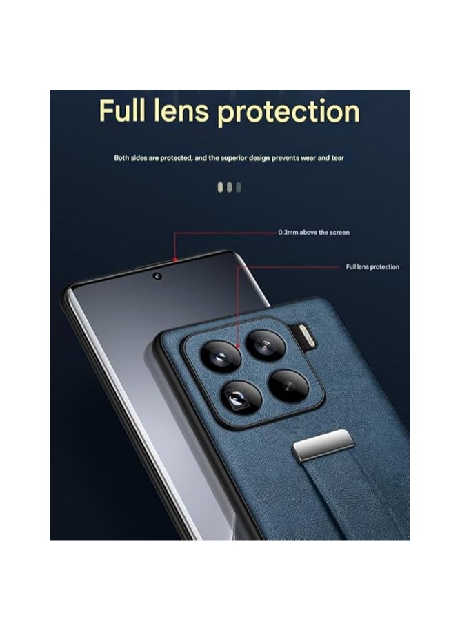 General - Case Compatible with Xiaomi 15 Pro Case, Retractable Wristband Handheld Leather Case Finger Hand Grip Band Belt Strap Case Shockproof Protective Bracket Cover - Image 1