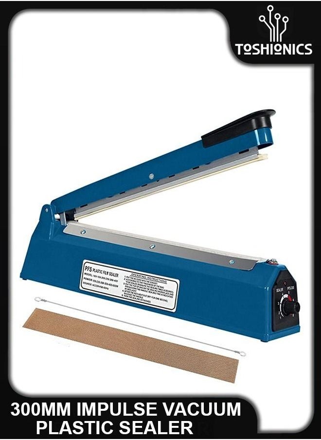 Toshionics Food Sealer Sealing Packaging Machine Electric Manual Hand Impulse Heat Vacuum For Plastic Packet Pouch Bag Polybag Packing Kitchen Seal Package 300mm  - Image 1