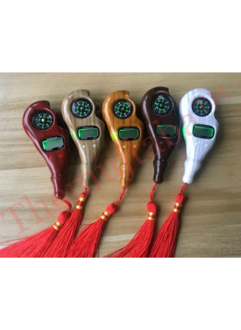 Generic - Digital Tasbeeh Hand Tally Counter Finger Ring LED Display Counting Machine with Compass Electronic Counter for Zikr, Jaap Mala & Prayers Adjustable Finger Strap for Comfortable Use Portable & Lightweight Design – Easy to Carry Pack of 5 – Multicolor - Image 1