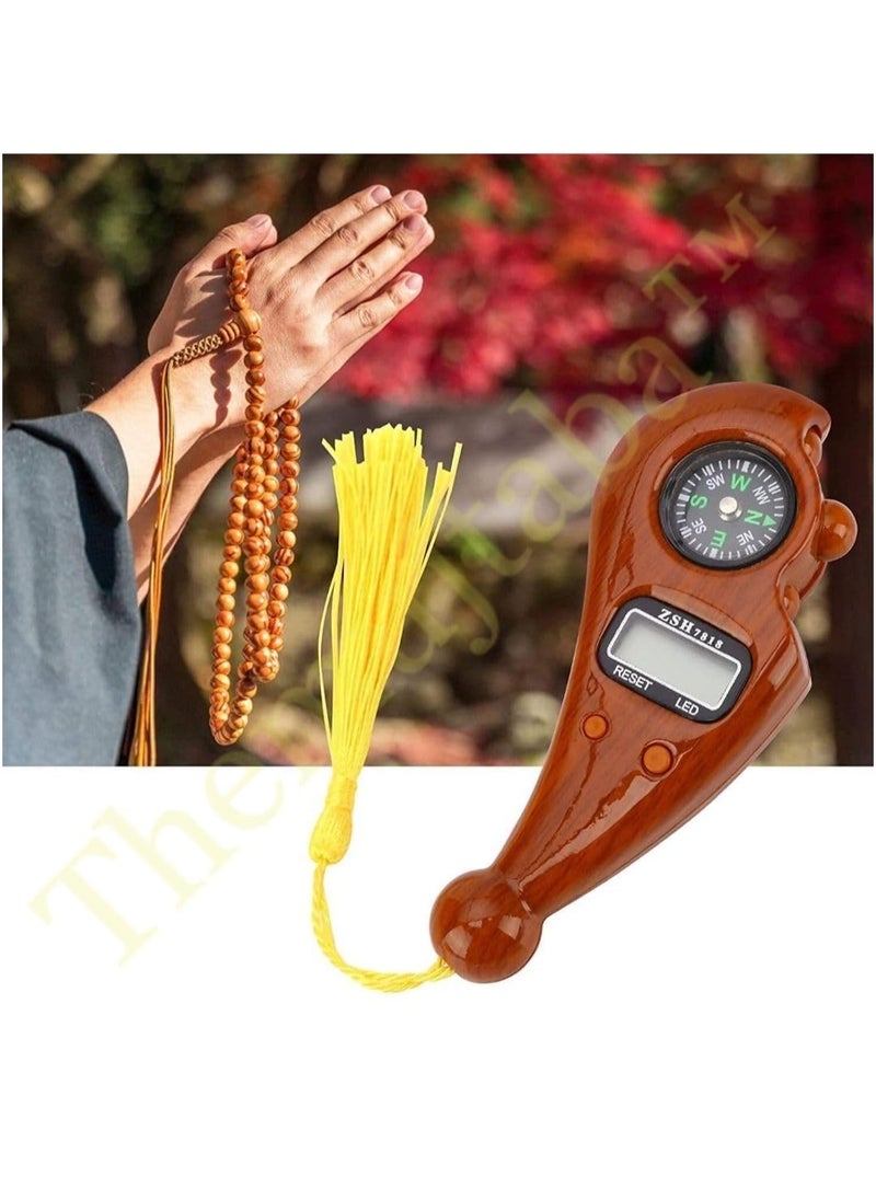 Generic - Digital Tasbeeh Hand Tally Counter Finger Ring LED Display Counting Machine with Compass Electronic Counter for Zikr, Jaap Mala & Prayers Adjustable Finger Strap for Comfortable Use Portable & Lightweight Design – Easy to Carry Pack of 5 – Multicolor - Image 1