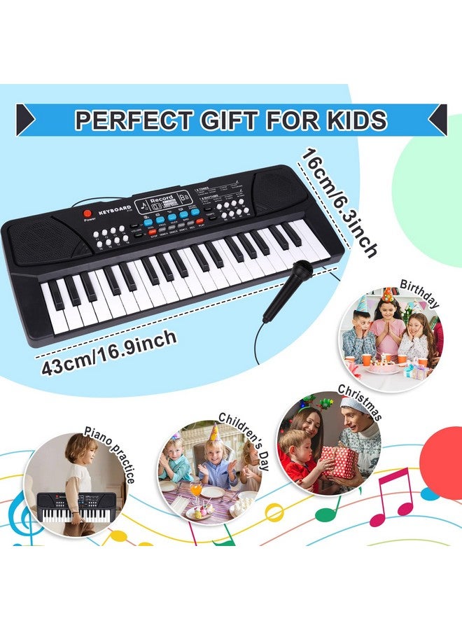 M SANMERSEN Upgraded Kids Piano Keyboard 37 Keys with Microphone, Music Toys Birthday Gifts for 3 4 5 6 Year Old Boys Girls, Black - Image 5