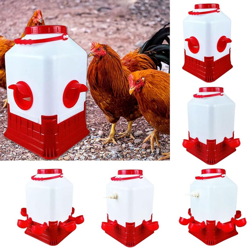 Leak-Proof Chicken Waterer Feeder with Stable Base Automatic Feeding for Poultry Chicken Waterer Feeder - Image 4