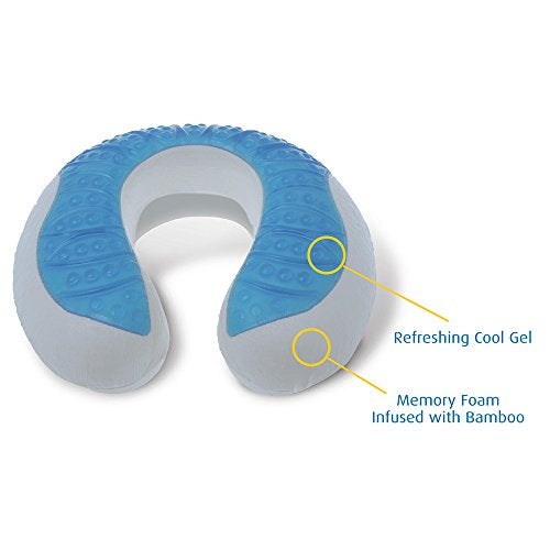 Cloudz Comfort Gel Memory Foam Travel Neck Pillow - Black - Image 5
