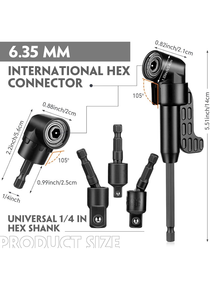 Reginary 32 Pieces Flexible Drill Bit Extension Set Including 105 Right Angle Drill Attachment 14 38 12 Inch Hex Adapter Socket Bendable Magnetic Extender Universal Bit Extension Screwdrive  - Image 3