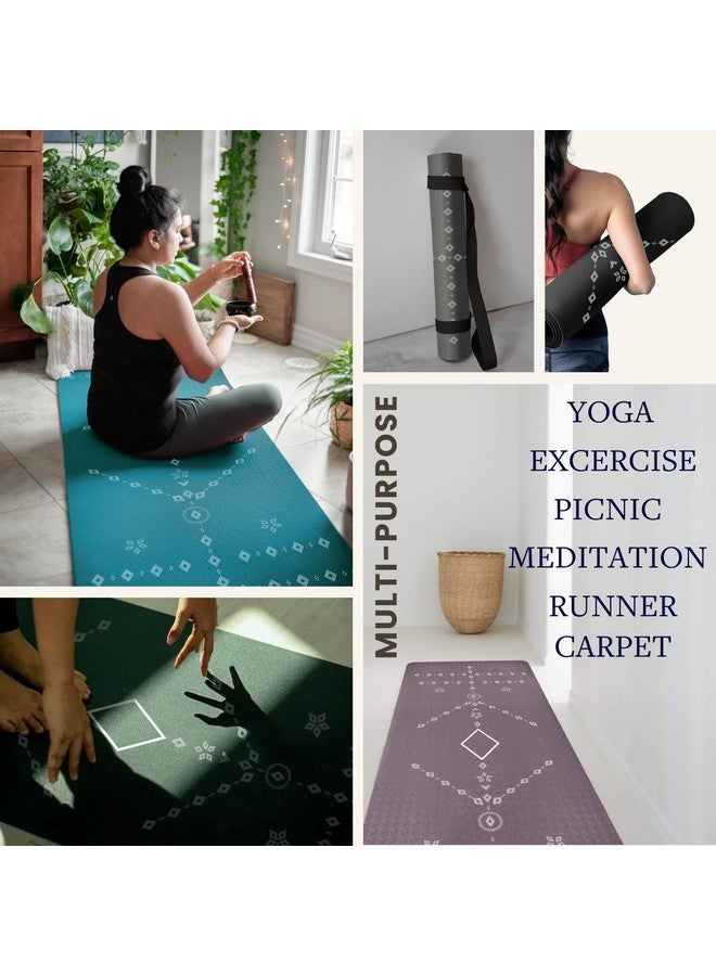 ThinkArtDecor Think Art Decor Alignment Yoga Mat for Women, Men, Kids, 6mm Thick TPE Mat with Strap, Dual textured for Anti-Slip, Durable Exercise Mat for Home Workout, Gym*, Meditation (24X72 inch, Sky Blue) - Image 3