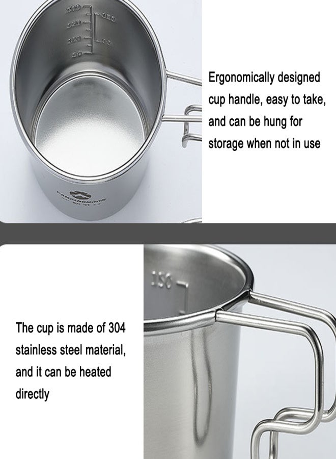 Campingmoon 4pcs Sierra Cups with Storage Bag Outdoor Stainless Steel 160ml Sierra Coffee Cup Set Picnic Tableware Kit Portable Barbecue Hiking Camping Cups Picnic Cookware Set - Image 3