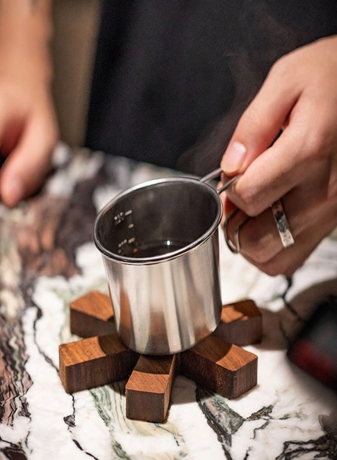 Campingmoon 4pcs Sierra Cups with Storage Bag Outdoor Stainless Steel 160ml Sierra Coffee Cup Set Picnic Tableware Kit Portable Barbecue Hiking Camping Cups Picnic Cookware Set - Image 5