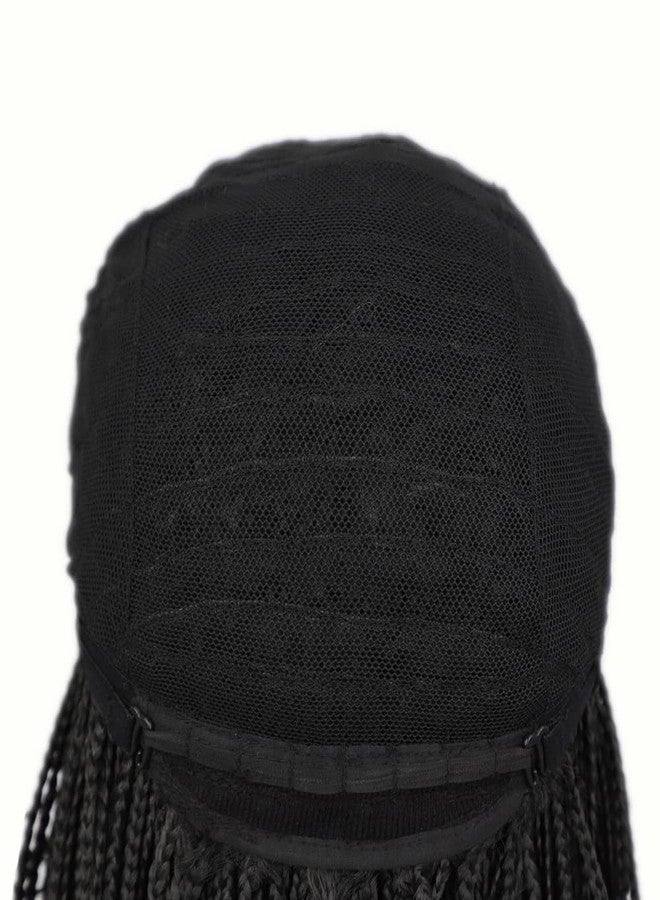 FCHW-wig Braided Wigs For Black Women Synthetic Short Bob Black Box Braided Wig With Bangs Small Box Braided Wigs African American Bob Braid Wigs for Black Women 12inch Black (BZ7790) - Image 5