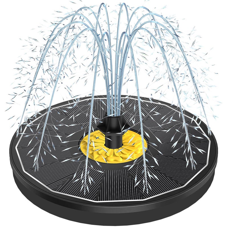 Yzert Yzert Solar Bird Bath Fountains35W Glass Panel Solar Fountain Pump for Bird Bath No BatterySolar Water Fountain Outdoor With 4 Fixed Pipes 7 NozzlesBlack 