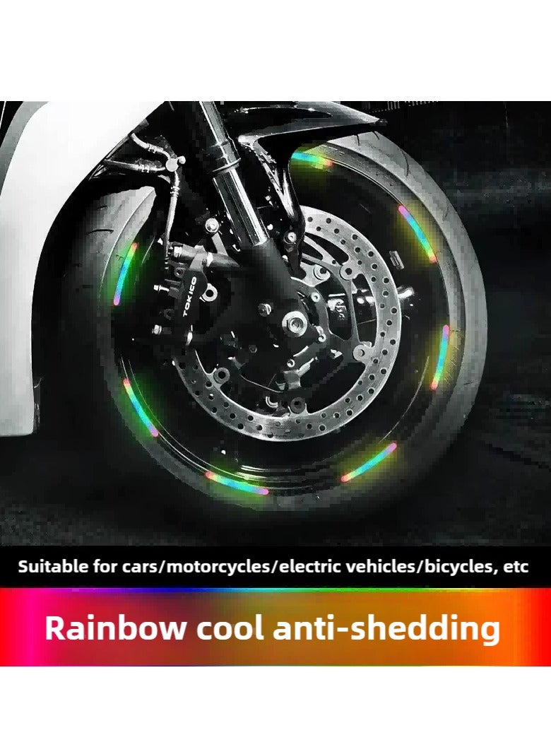 40PCS Reflective Car Wheel Sticker, Car Stickers Glowing Wheel Hub Sticker Car Stripe Decals, Luminous Car Stickers for Night Driving, High Reflective Wheel Stickers Decoration Universal - Image 2