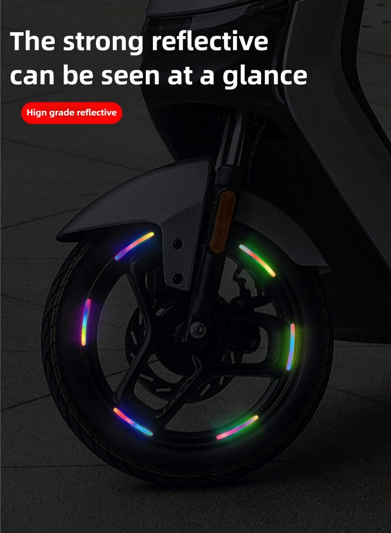 40PCS Reflective Car Wheel Sticker, Car Stickers Glowing Wheel Hub Sticker Car Stripe Decals, Luminous Car Stickers for Night Driving, High Reflective Wheel Stickers Decoration Universal - Image 3