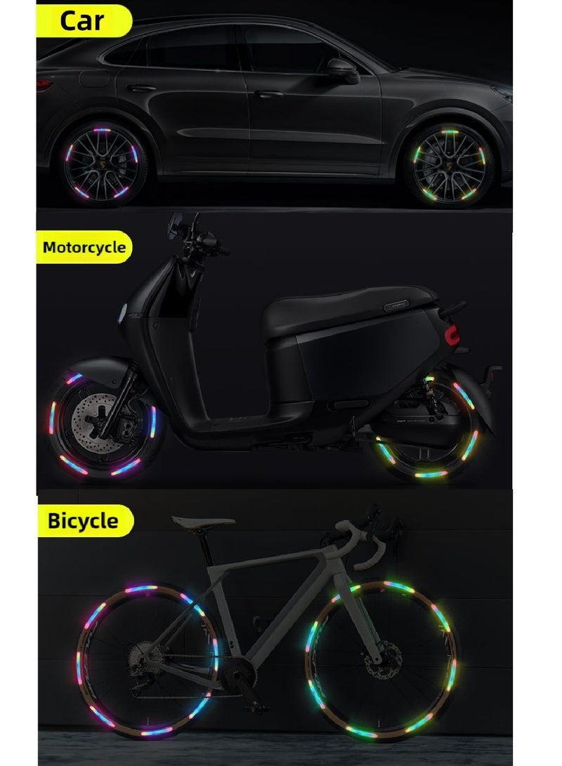 40PCS Reflective Car Wheel Sticker, Car Stickers Glowing Wheel Hub Sticker Car Stripe Decals, Luminous Car Stickers for Night Driving, High Reflective Wheel Stickers Decoration Universal - Image 5