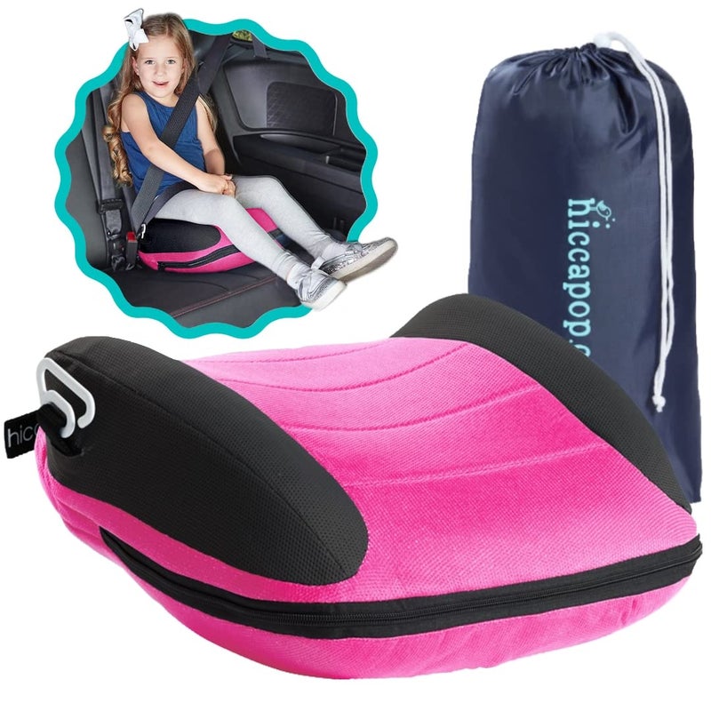 هيكابوب UberBoost Inflatable Booster Car Seat | Blow up Narrow Backless Booster Car Seat for Travel | Portable Booster Seat for Toddlers, Kids, Child | Pink/Black - Image 1
