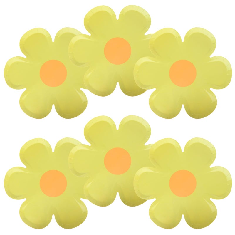 GGBOY 40PCS Daisy Plates Flower Paper Plates  8"" Daisy Paper Plates Flower Plates Disposable  Groovy Plates Spring Daisy Party Paper Plates Cute Flower Shaped Paper Plates Daisy Party Supplies - Image 1