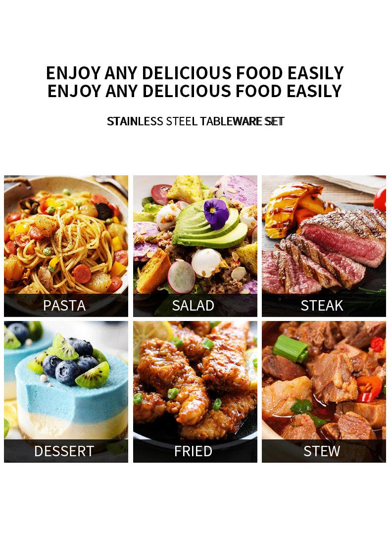 general 30-Piece Knife Fork Spoon Full Set Black - Image 5