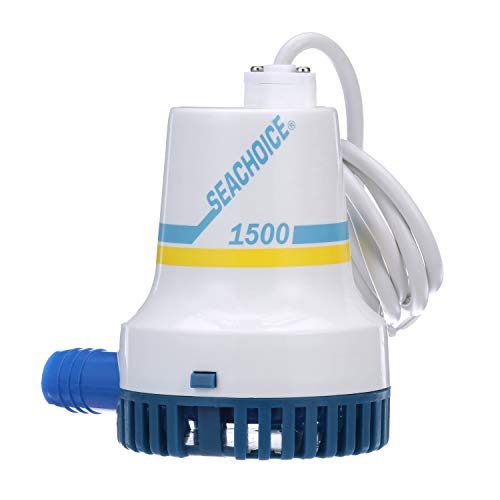 Seachoice Durable Bilge Pump, 1,500 GPH, 12V, 8.0 Amps, 10A Fuse - Image 1