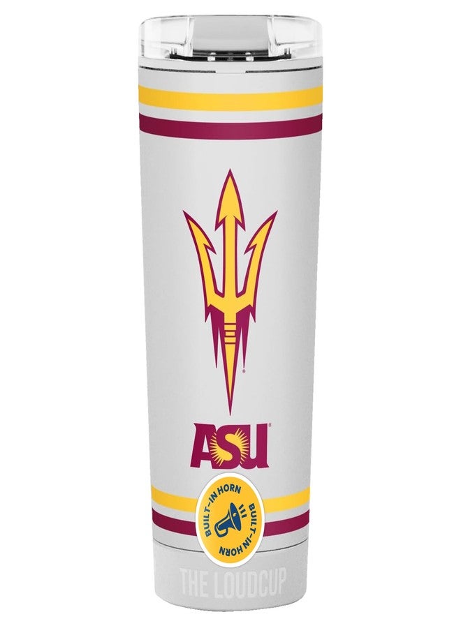 Loud Cup The LoudCup Blow Horn Tumbler, Cheer & Sip 2-in-1 Reusable Water Bottle with Built-In Horn for Sports Games, Tailgates, Parties & Events, BPA-Free, 16 oz, Arizona State University - Image 1
