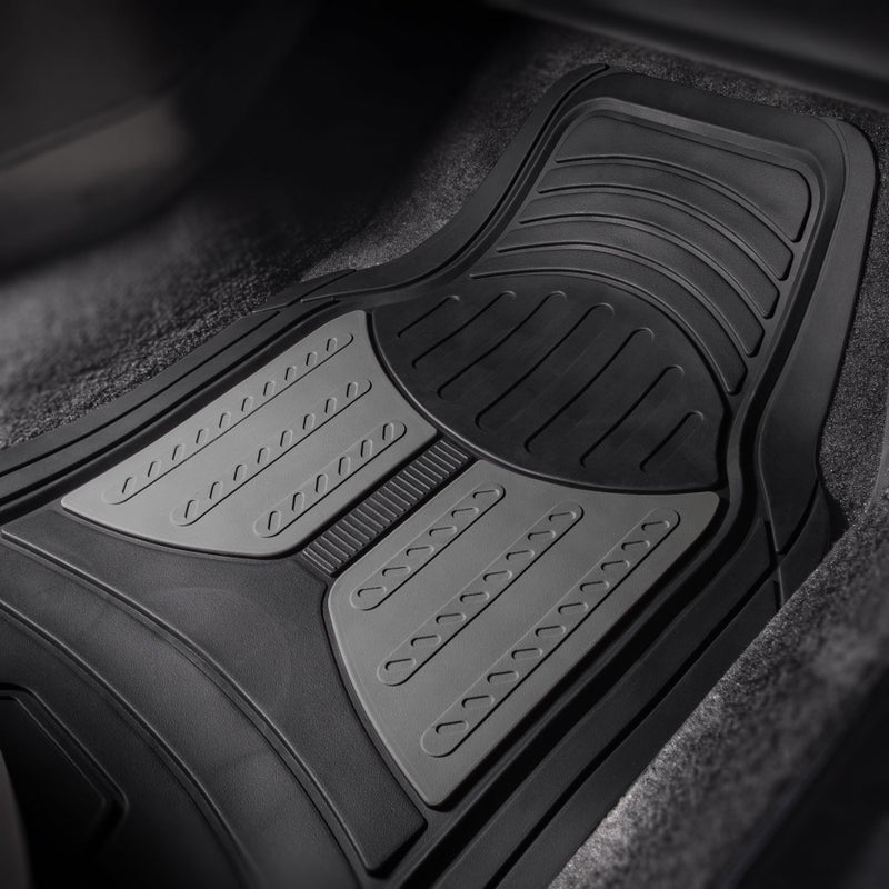 FH Group Monster Eye Full Set Rubber Floor Mats w. Trimmable Vinyl Trunk Liner/Cargo Mat Black- Fit Most Car, Truck, SUV, or Van (Black) F11313- F16403 - Image 3