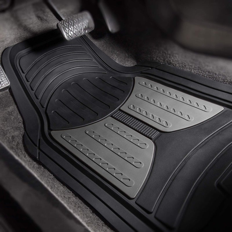 FH Group Monster Eye Full Set Rubber Floor Mats w. Trimmable Vinyl Trunk Liner/Cargo Mat Black- Fit Most Car, Truck, SUV, or Van (Black) F11313- F16403 - Image 2